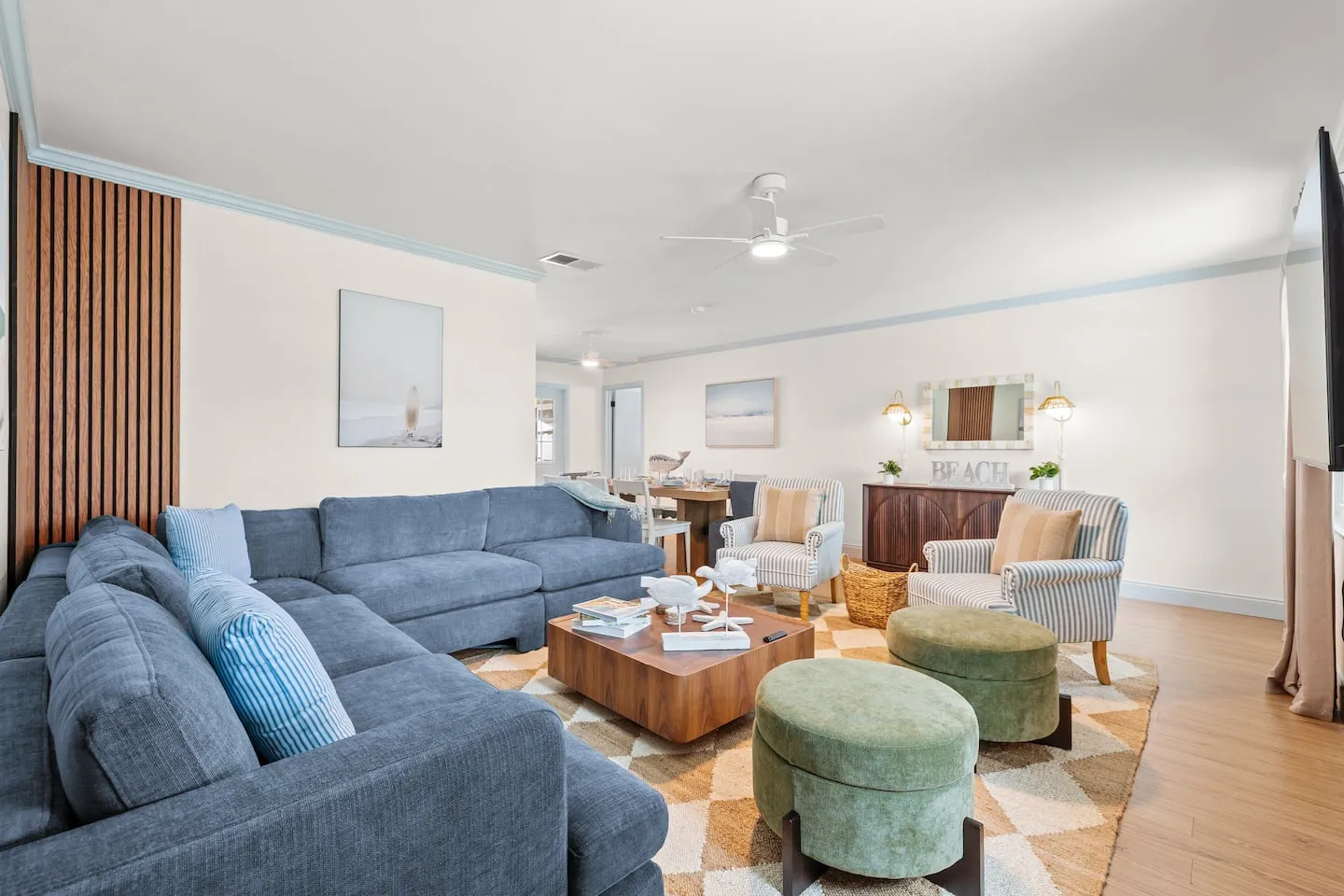 The Breezy Palm: living room and great room
