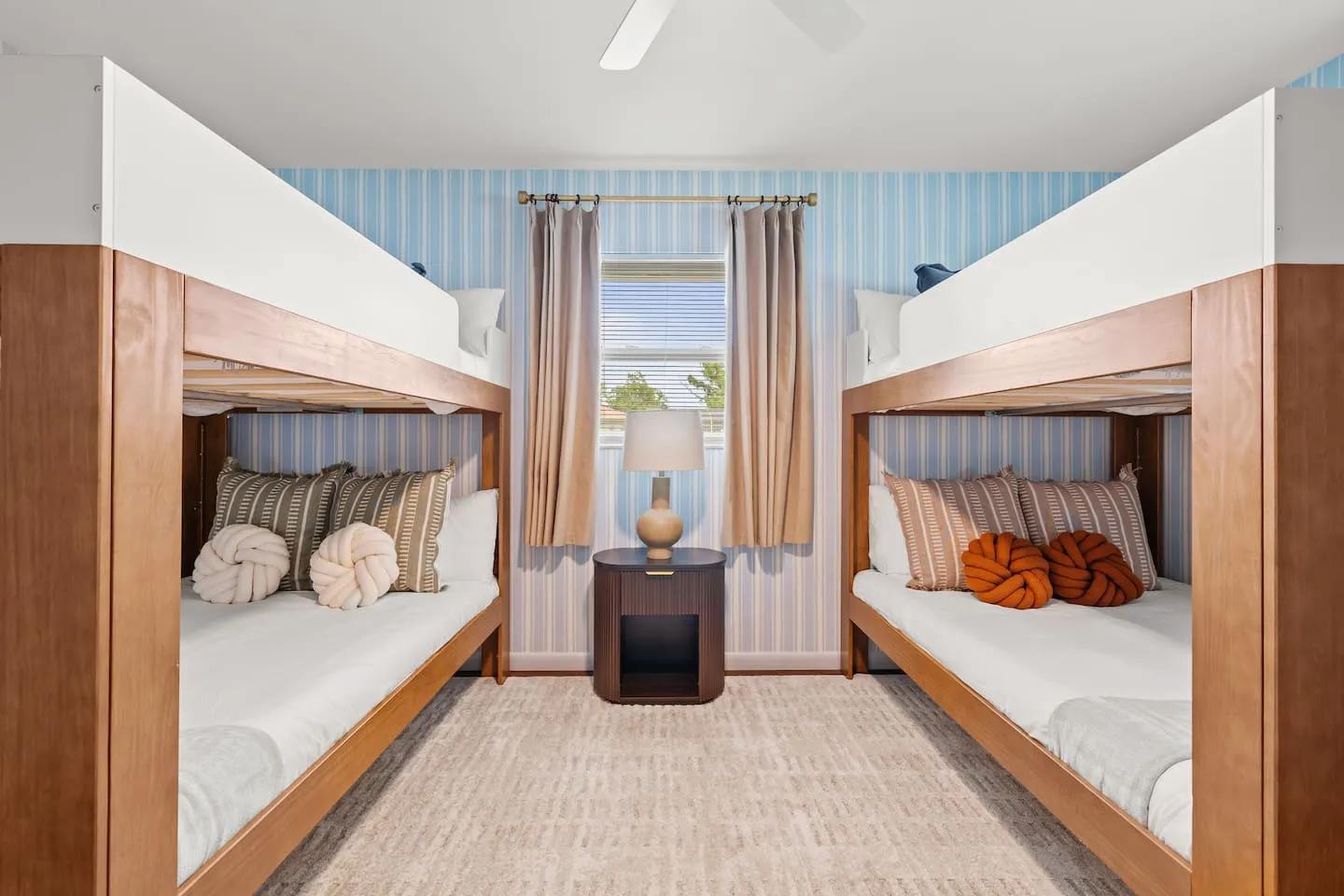 The Breezy Palm: bunk room with two full-over-full bunk beds
